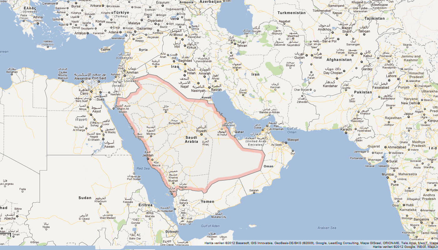 map of Saudi Arabia middle east